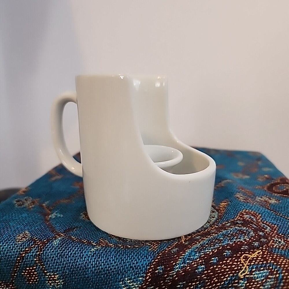 Vtg Maryland China Japan Candle holder Half Mug Shape Bisque Color Ceramic